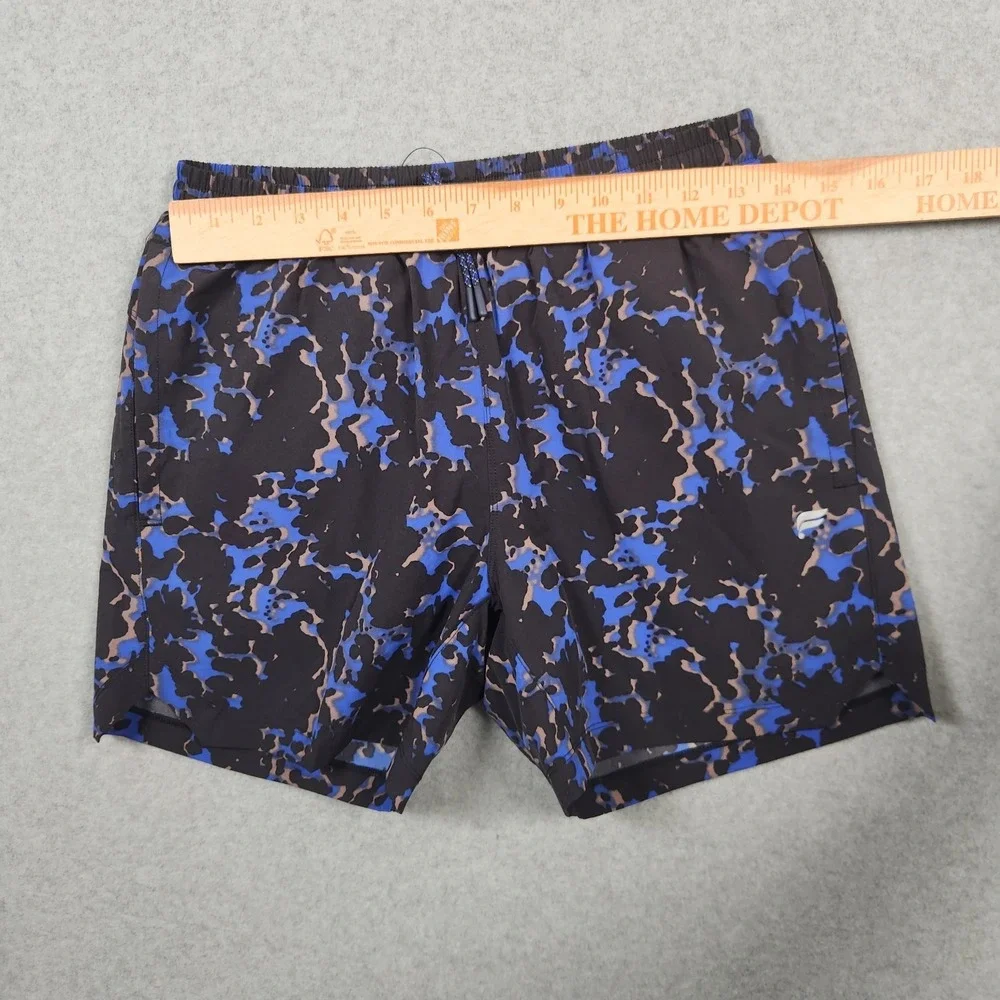 Fabletics Shorts Men Small Black Blue The Swim Trunk Lined Beach Swim Active NEW